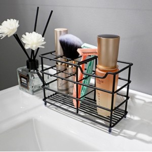 家用格子桌面不锈钢牙刷架 浴室卫生间牙膏牙刷置物架收纳